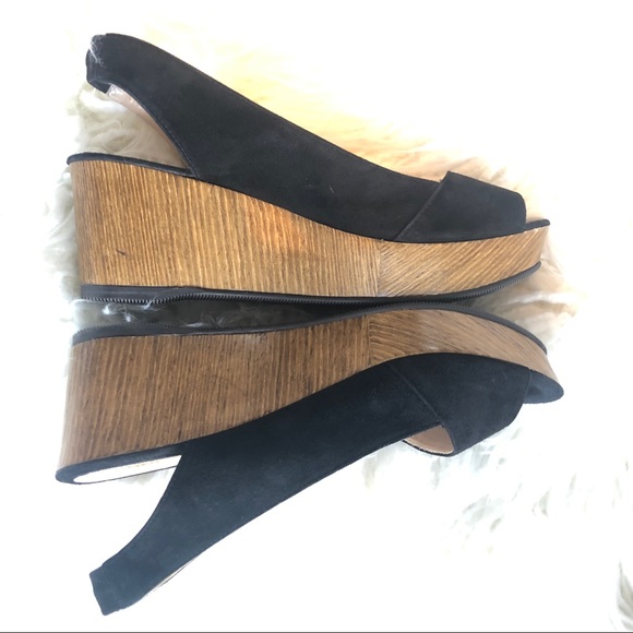 FENDI SUEDE WEDGE PLATFORM SLINGBACK SANDAL - Picture 6 of 9